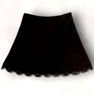LOFT black laser cut out mini skirt Sz.4